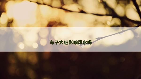 車子太臟影響風水嗎