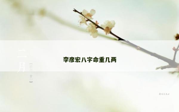 李彥宏八字命重幾兩